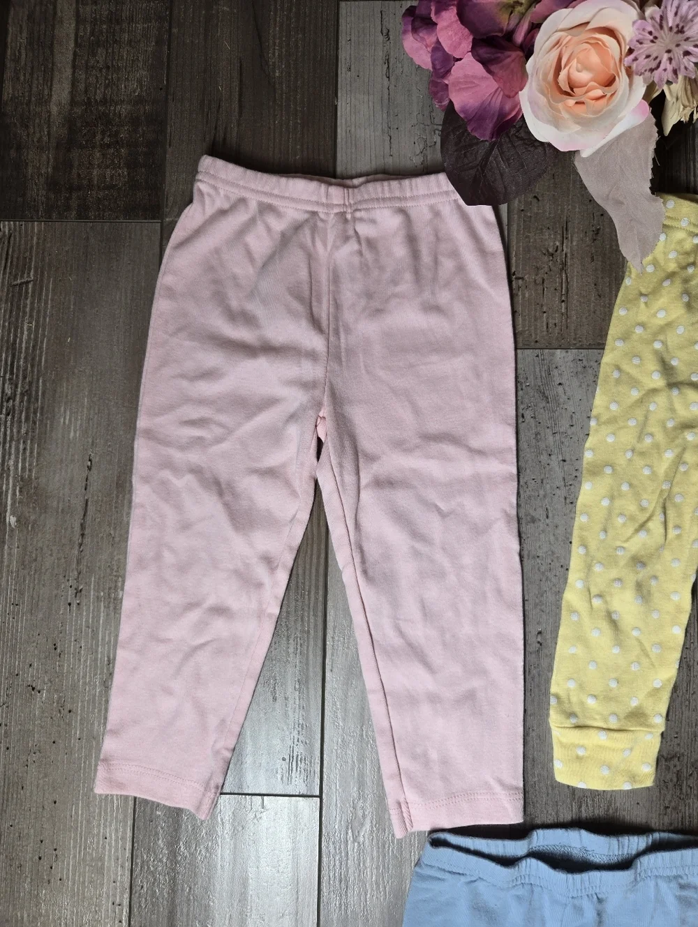 Carter's 100% Cotton Pastel Baby Toddler Girl Pants Leggings Bundle 3pc Size 18m